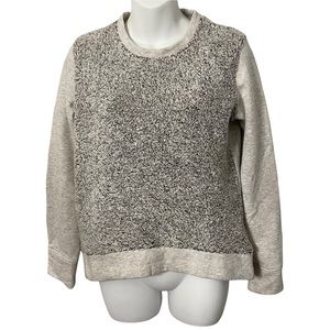 Athleta Snowscape Quilted Pullover Sweatshirt Women's Size XxsGray, White Sleeve
